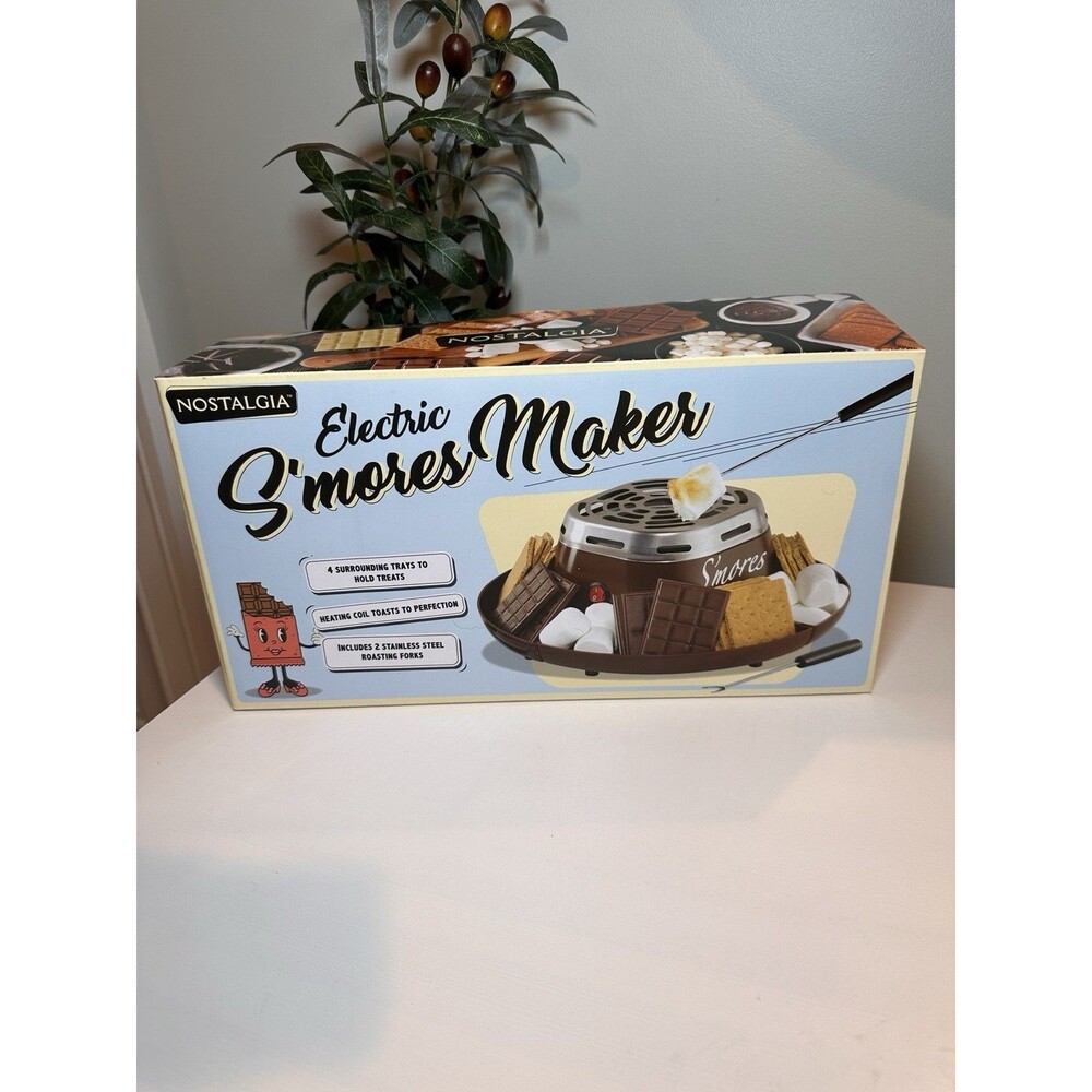 Nostalgia Electric S’mores Maker SMM200 Indoor Flameless Tabletop Roaster- NIB